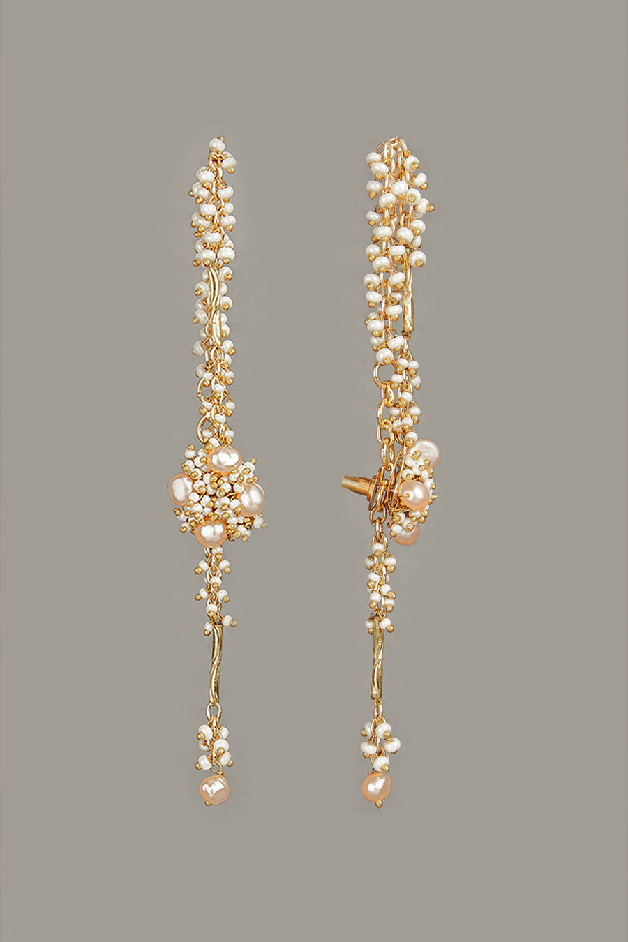 Peach Pearl Dangler Earrings