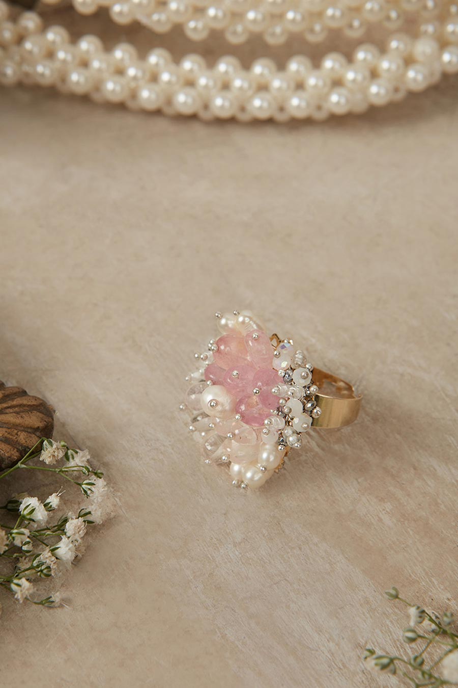 Pink Semi-Precious Stone Ring