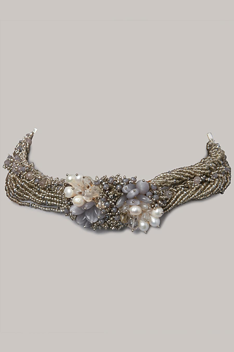 Grey Semi-Precious Stone Choker Set