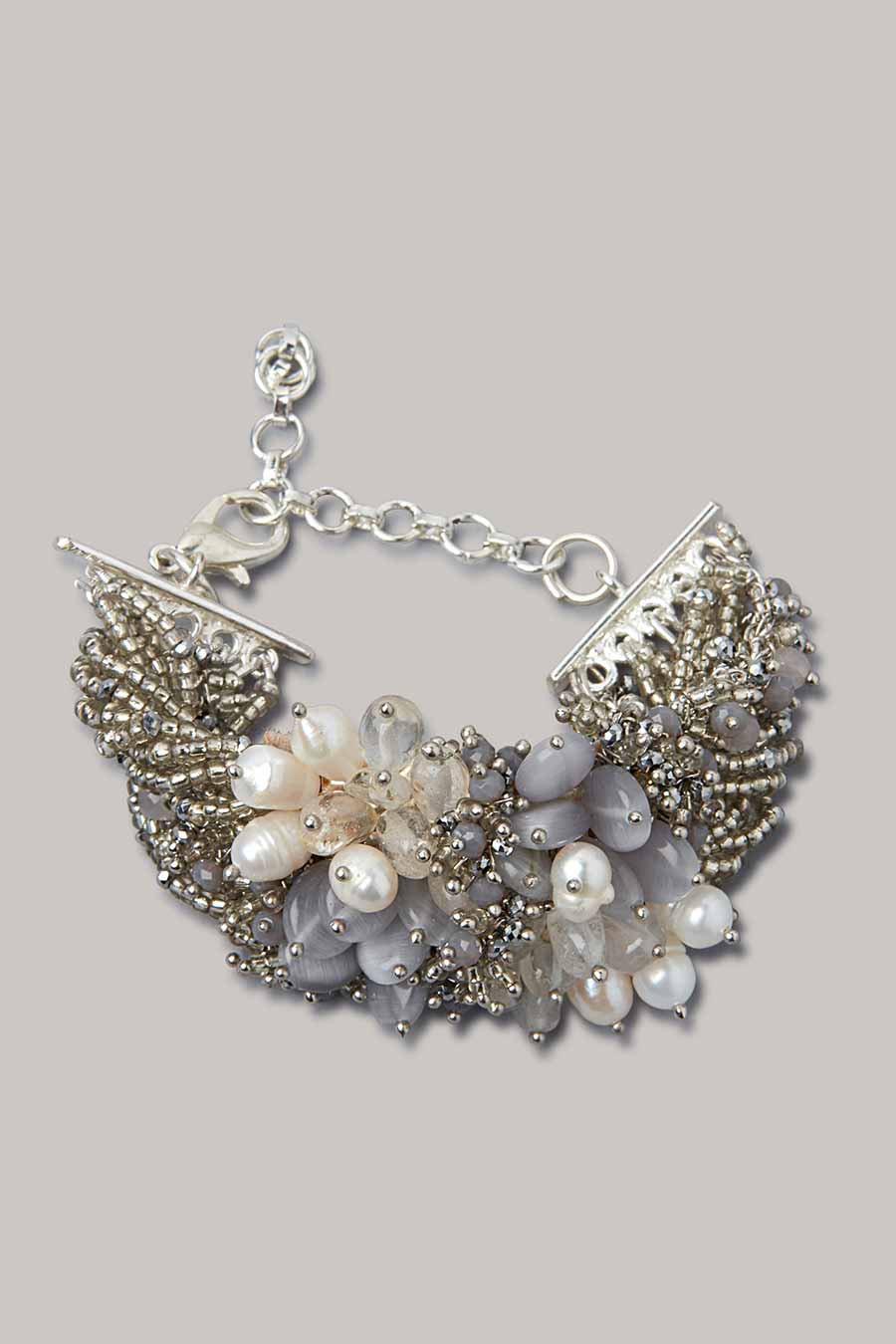 Grey Semi-Precious Stone Choker Set