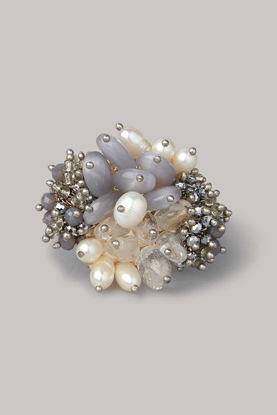 Grey Semi-Precious Stone Choker Set