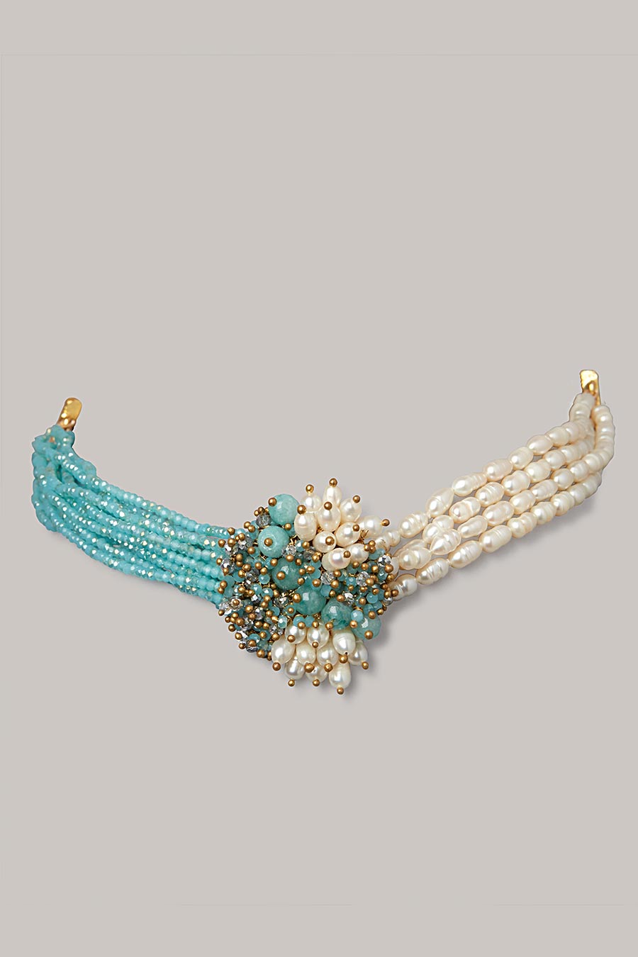 Blue Semi-Precious Stone Choker Set