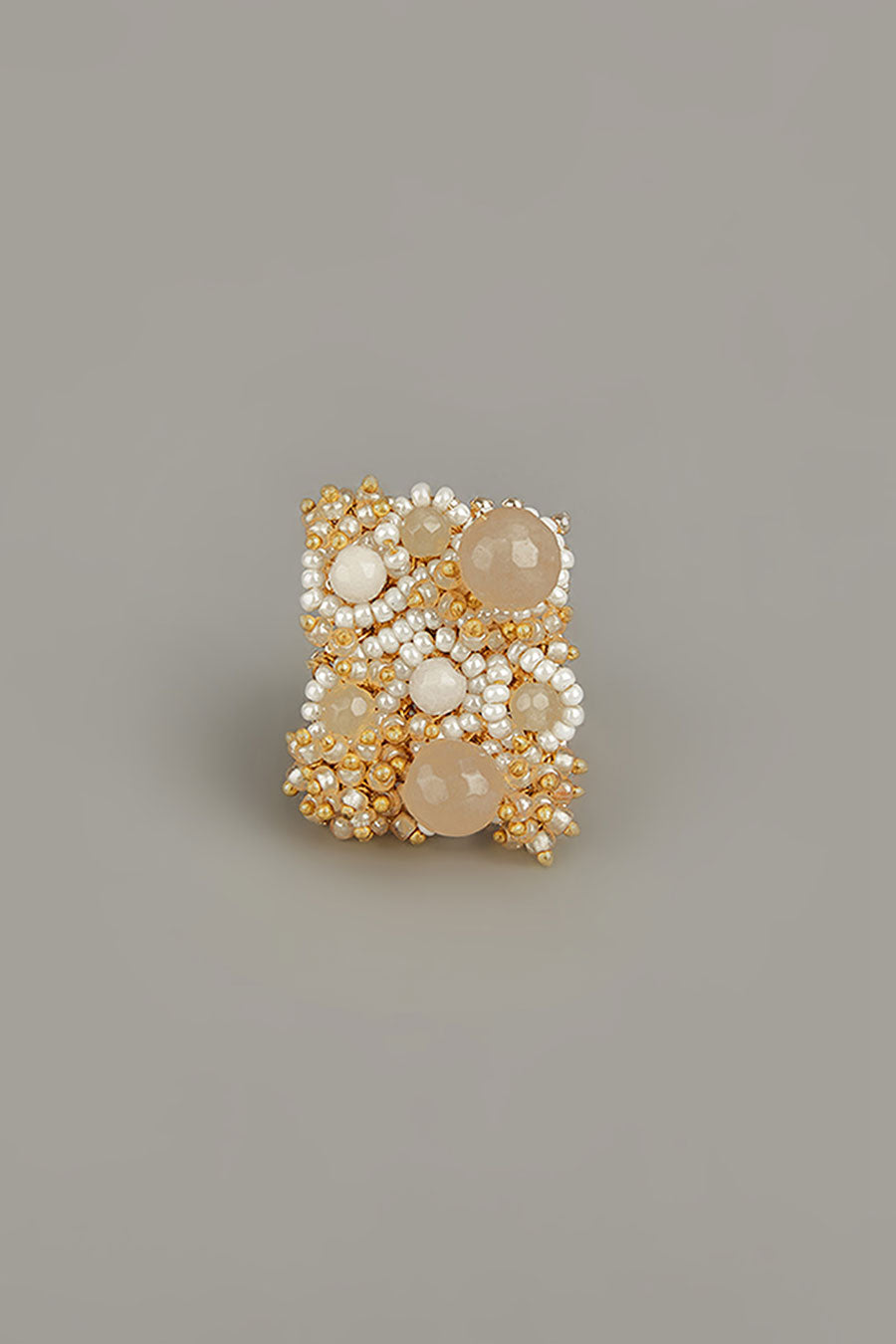 Beige Semi-Precious Stone Ring