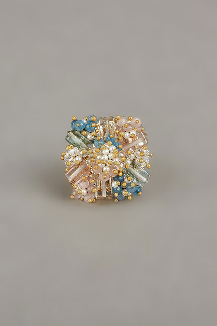 Multicolour Semi-Precious Stone Ring