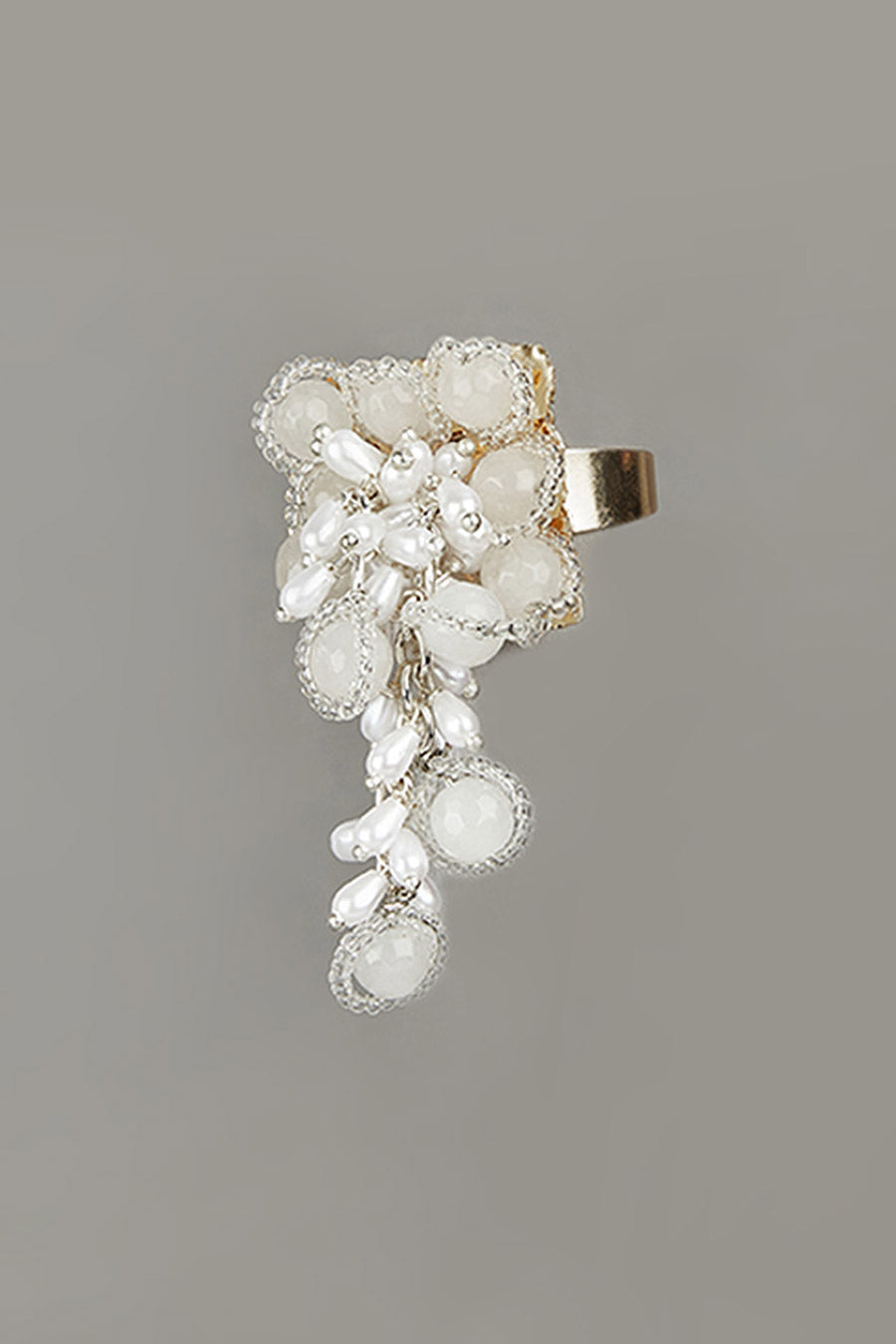 White Semi-Precious Stone Ring