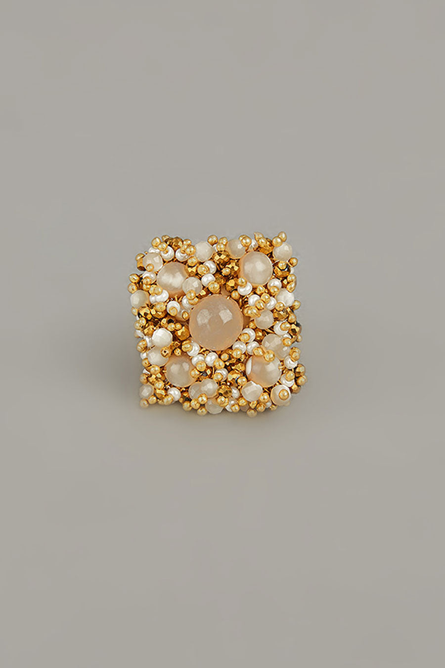 Beige Semi-Precious Stone Ring