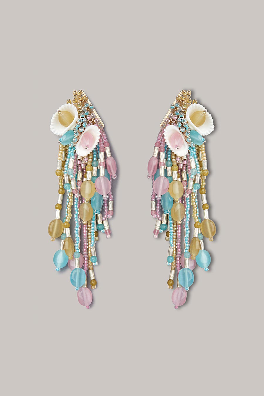 Multicolour Semi-Precious Stone Dangler Earrings