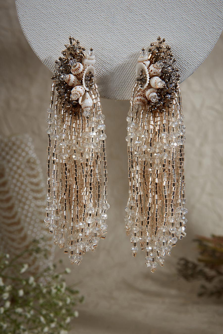 Silver Crystal Dangler Earrings