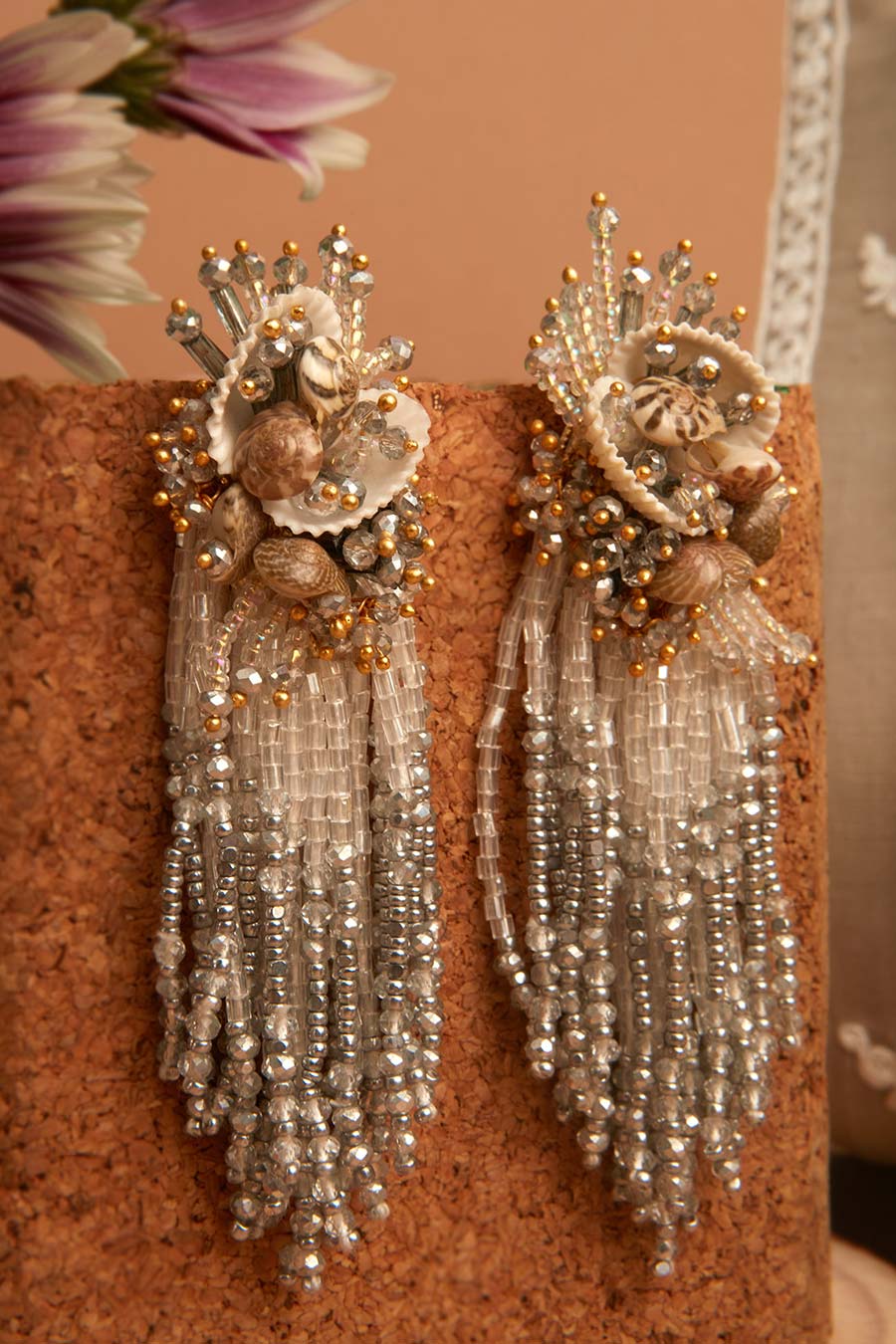 Silver Crystal Dangler Earrings
