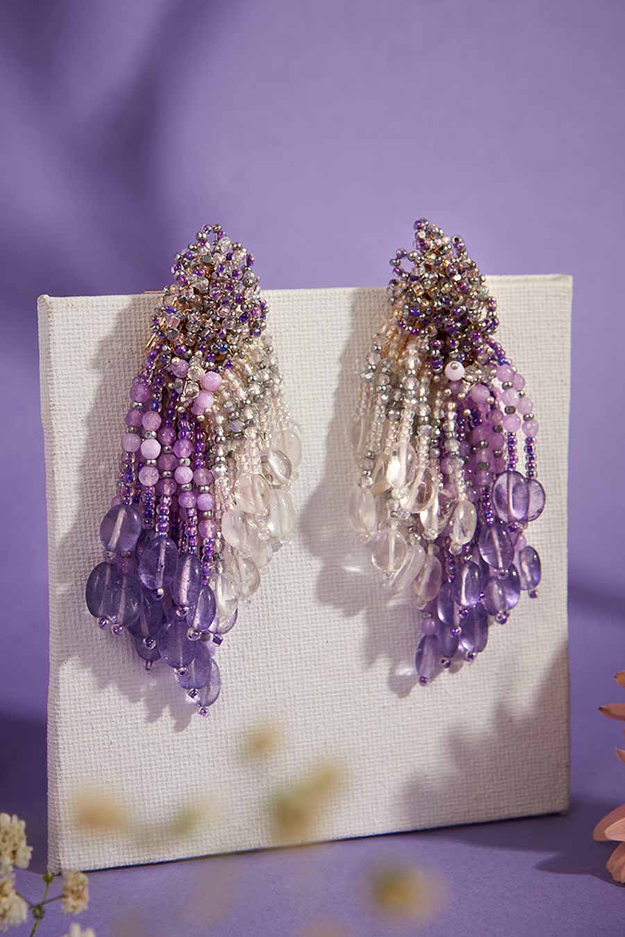 Purple Semi-Precious Stone Dangler Earrings