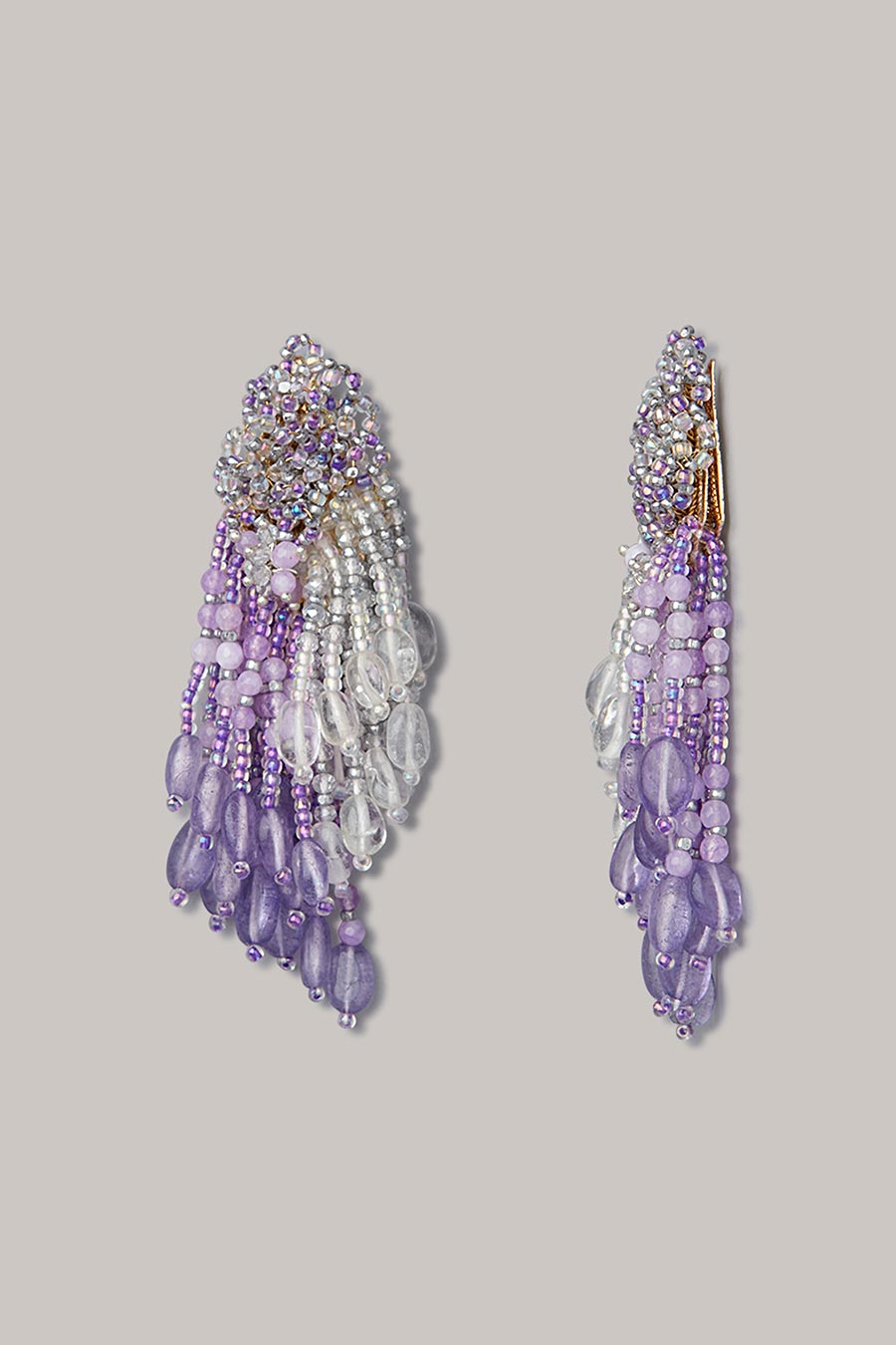 Purple Semi-Precious Stone Dangler Earrings