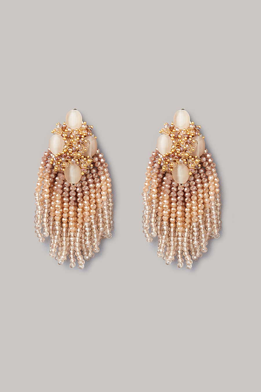 Brown Semi-Precious Stone Dangler Earrings