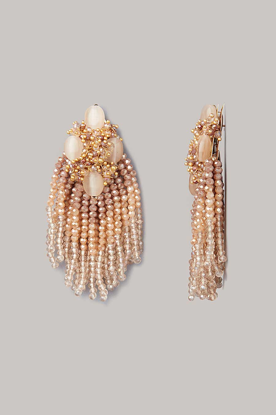 Brown Semi-Precious Stone Dangler Earrings
