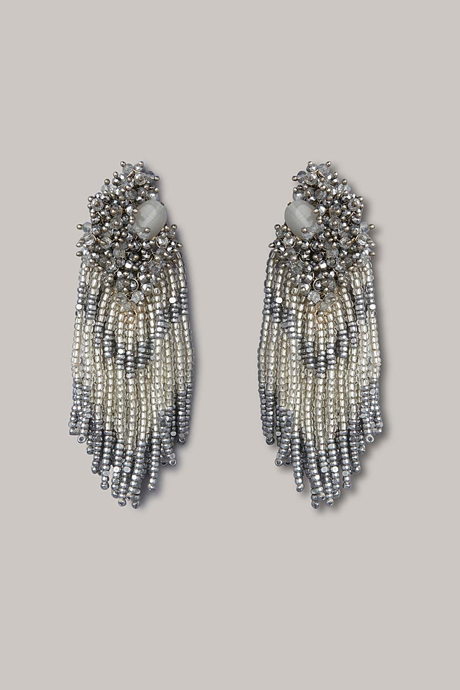 Silver Semi-Precious Stone Dangler Earrings