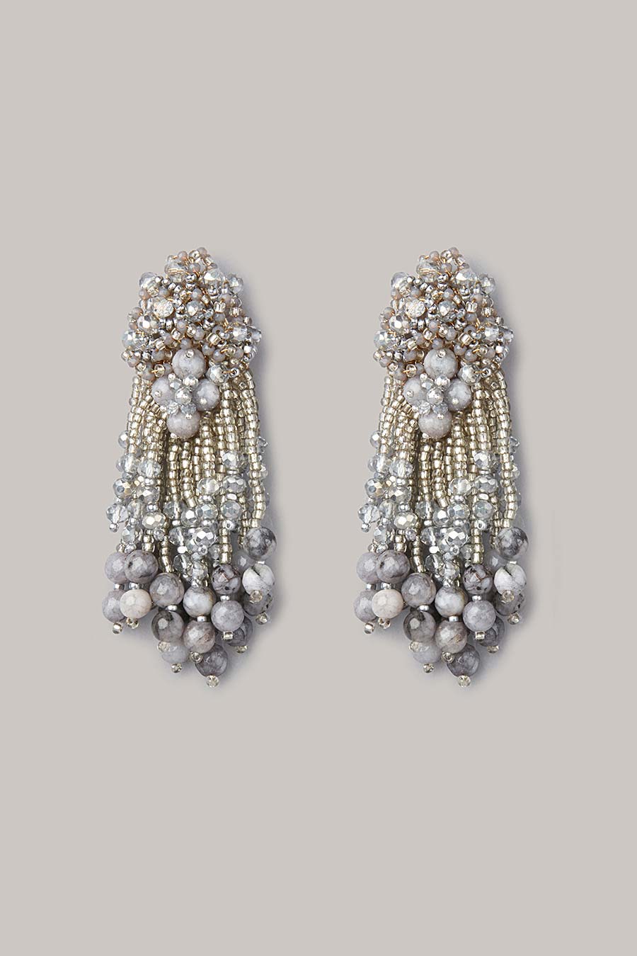 Grey Semi-Precious Stone Dangler Earrings