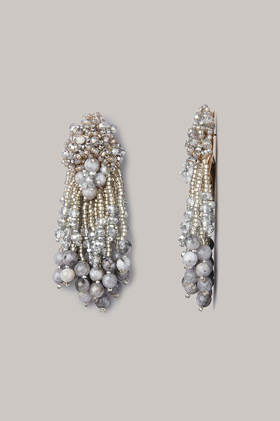 Grey Semi-Precious Stone Dangler Earrings