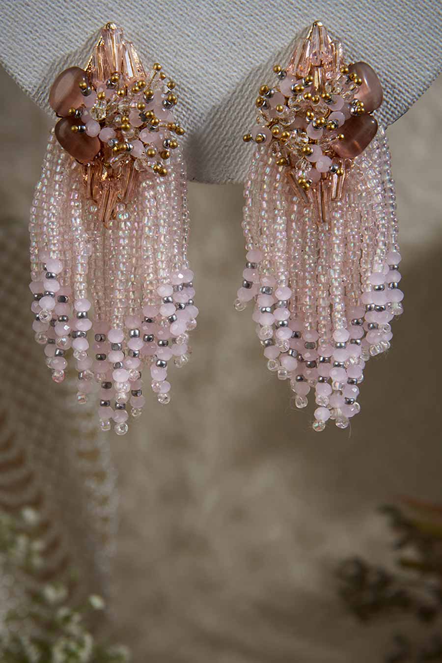 Pink Crystal Dangler Earrings
