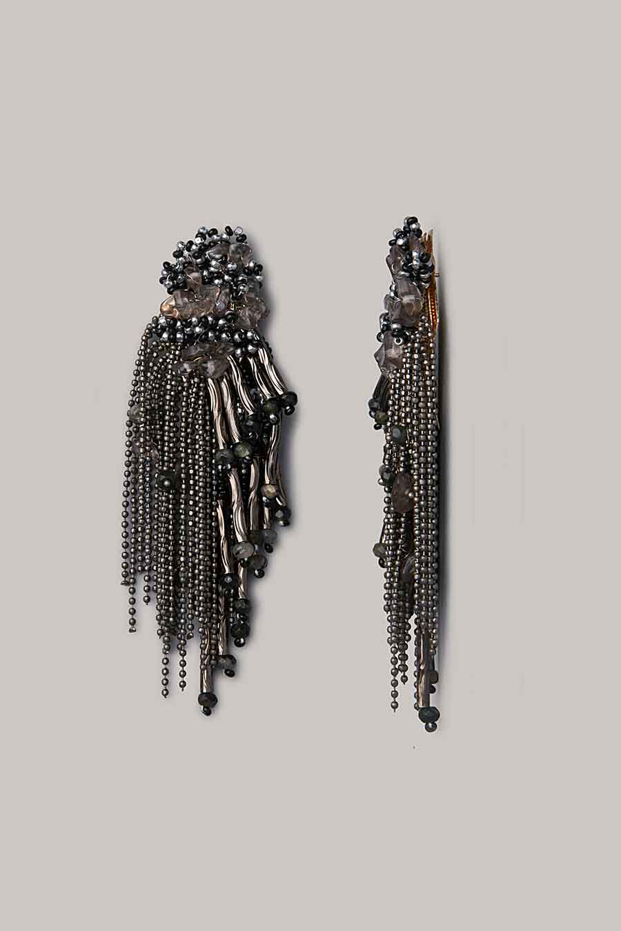 Black Crystal Dangler Earrings