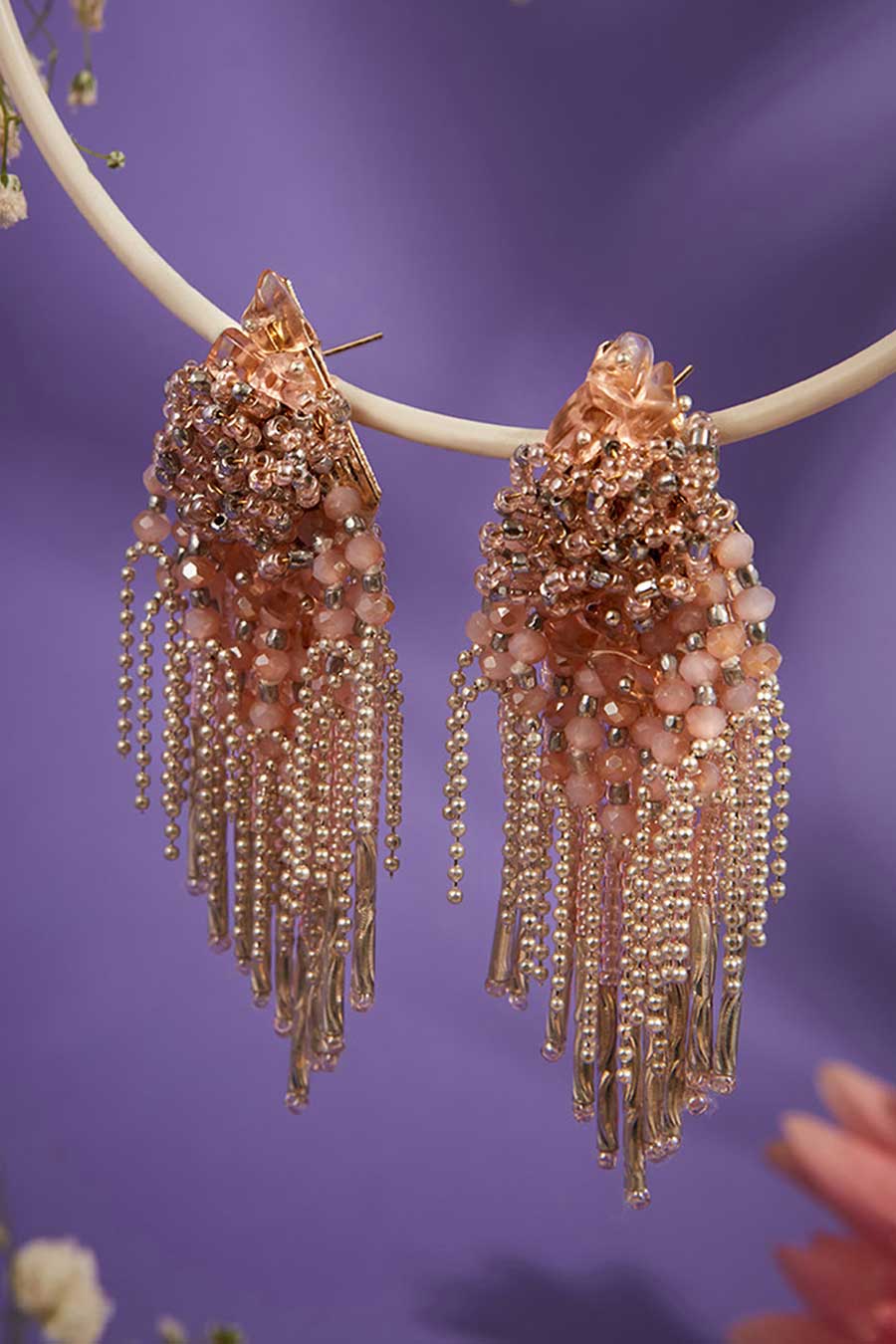 Pink Crystal Dangler Earrings