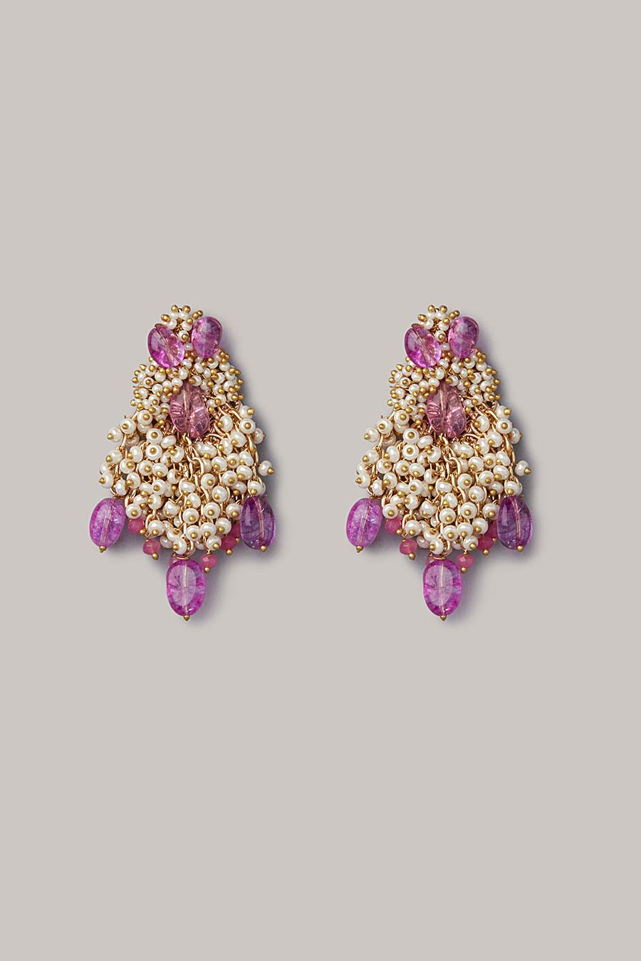 Pink Semi-Precious Stone Dangler Earrings