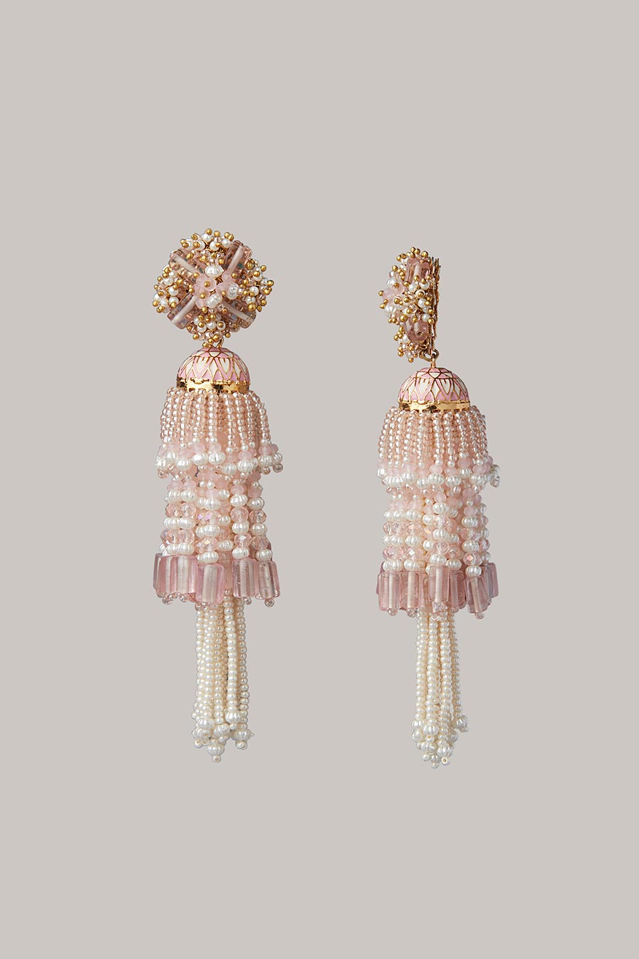 Pink Pearl Dangler Earrings