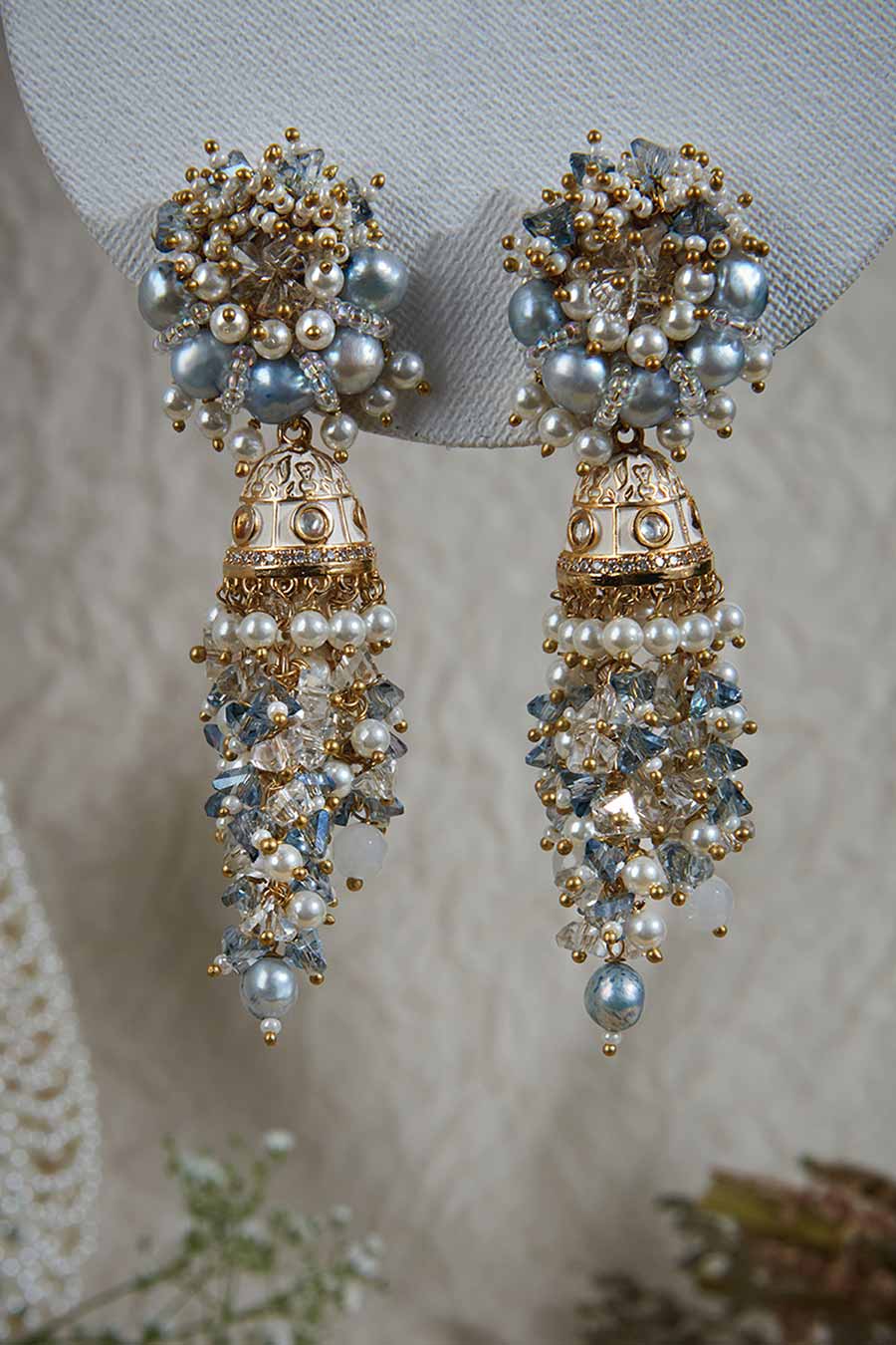 Grey Semi-Precious Stone Dangler Earrings
