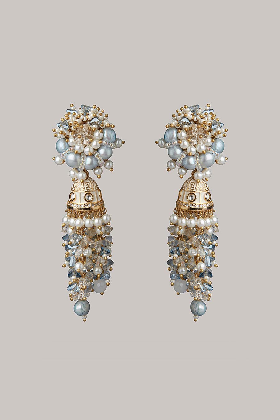 Grey Semi-Precious Stone Dangler Earrings