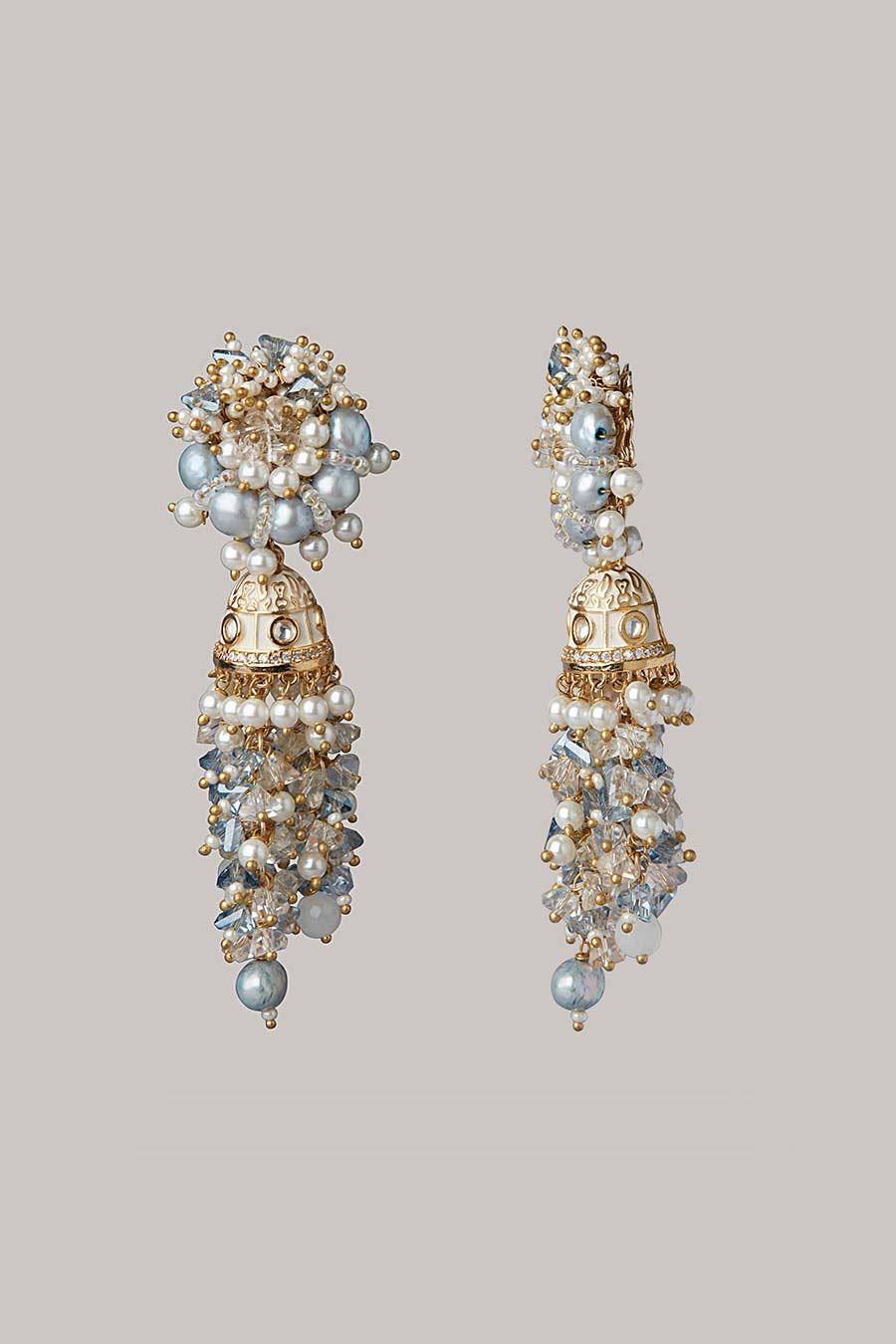 Grey Semi-Precious Stone Dangler Earrings