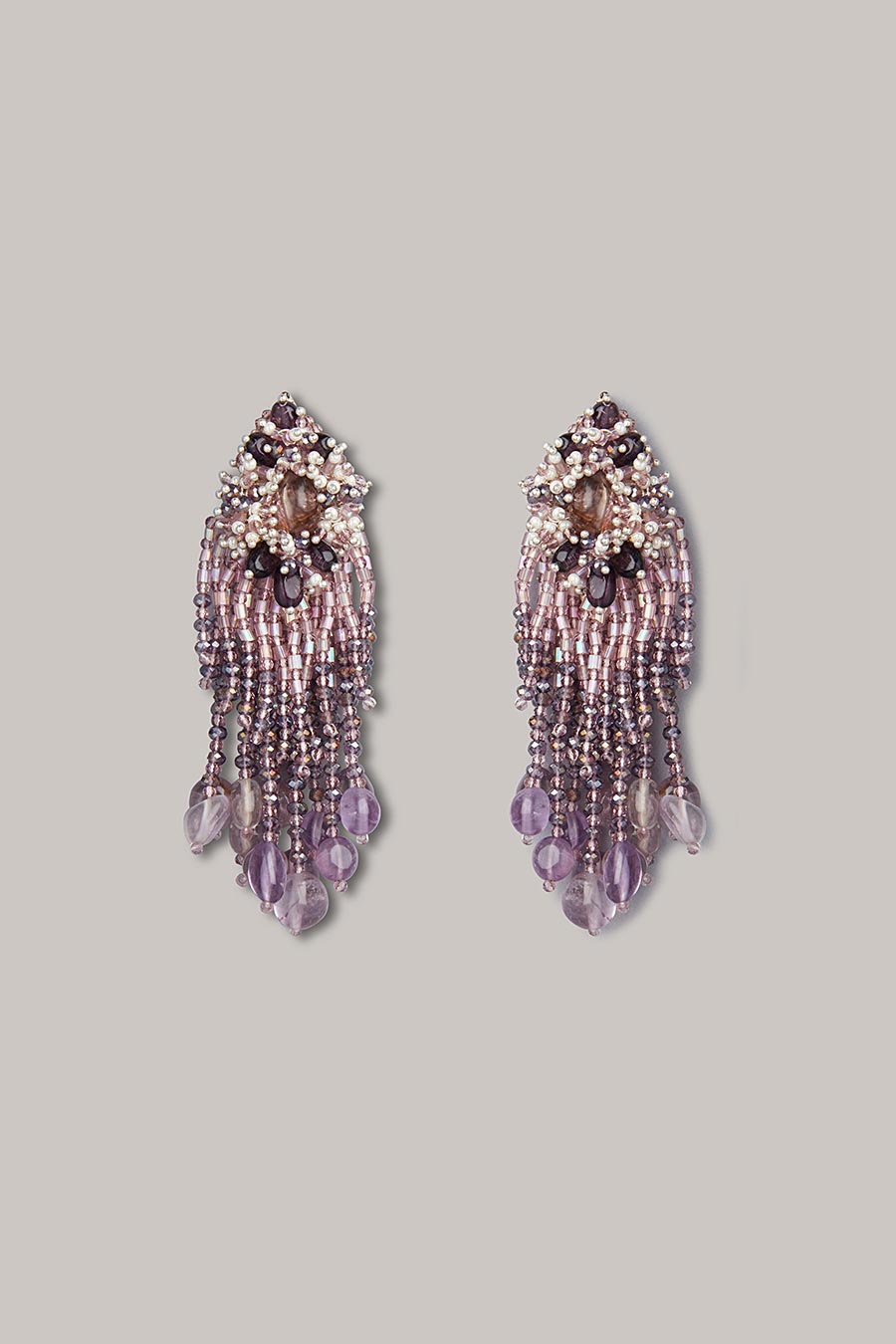 Purple Semi-Precious Stone Dangler Earrings