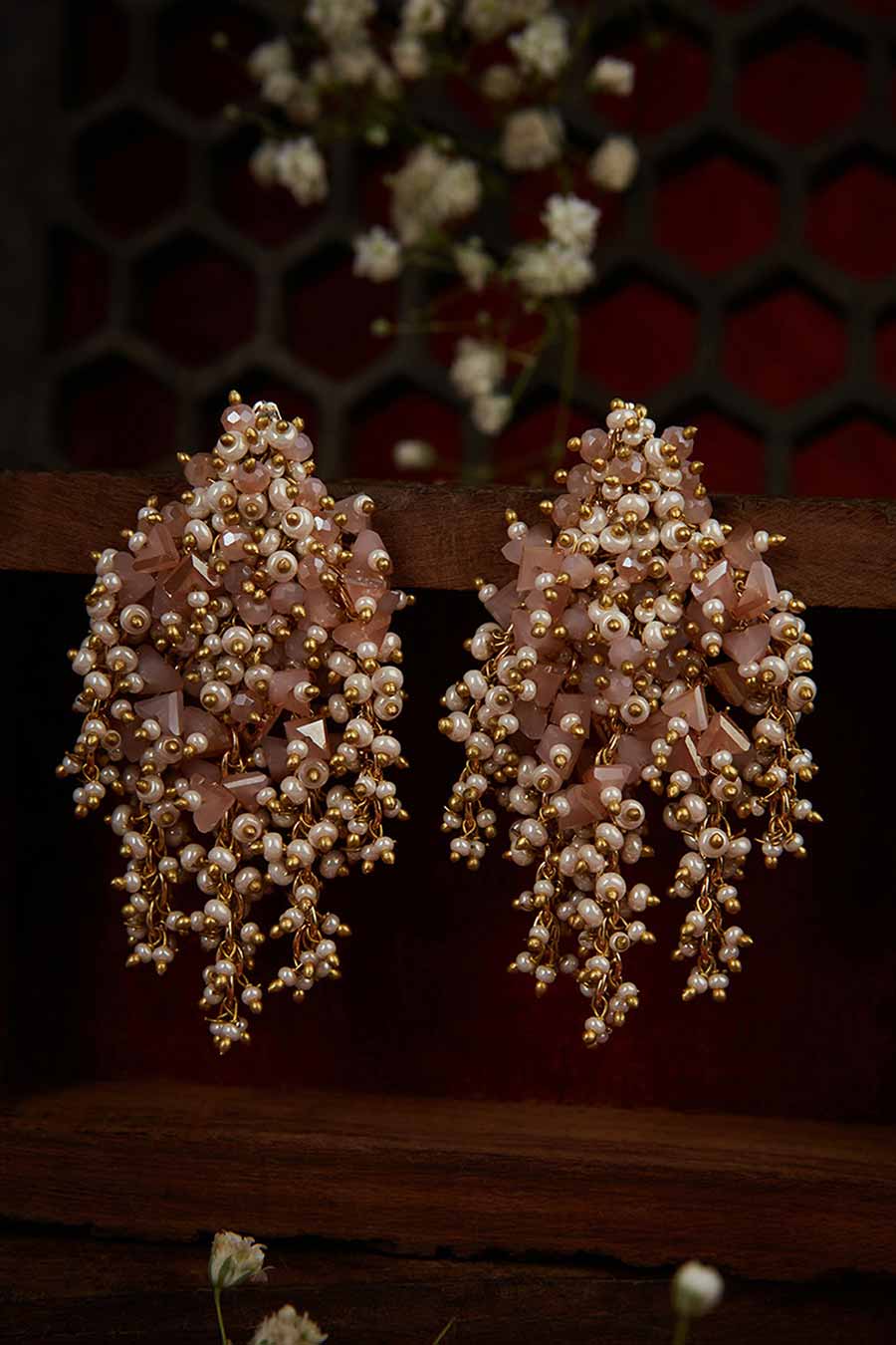 Pink Crystal Dangler Earrings