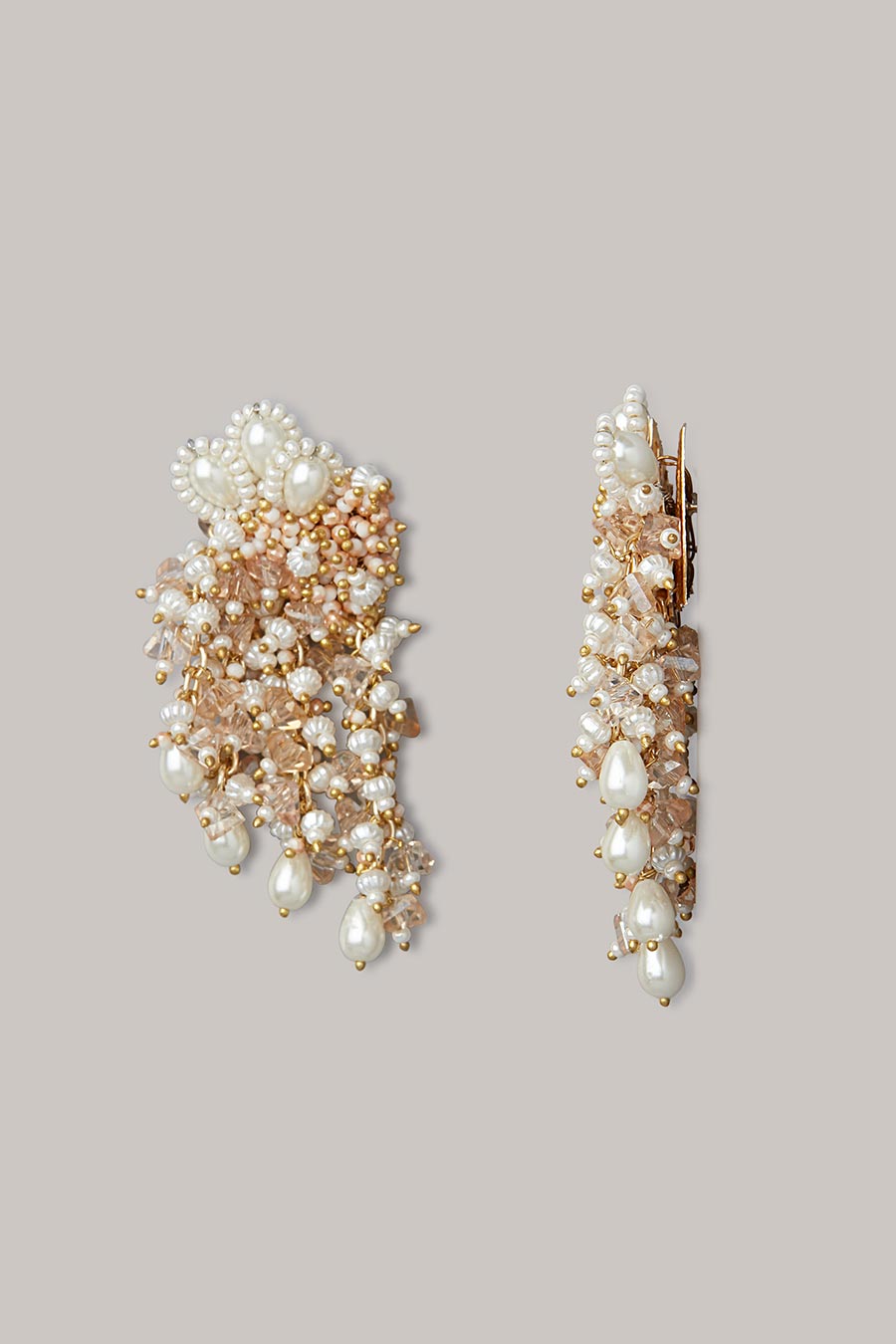 Peach Crystal Dangler Earrings