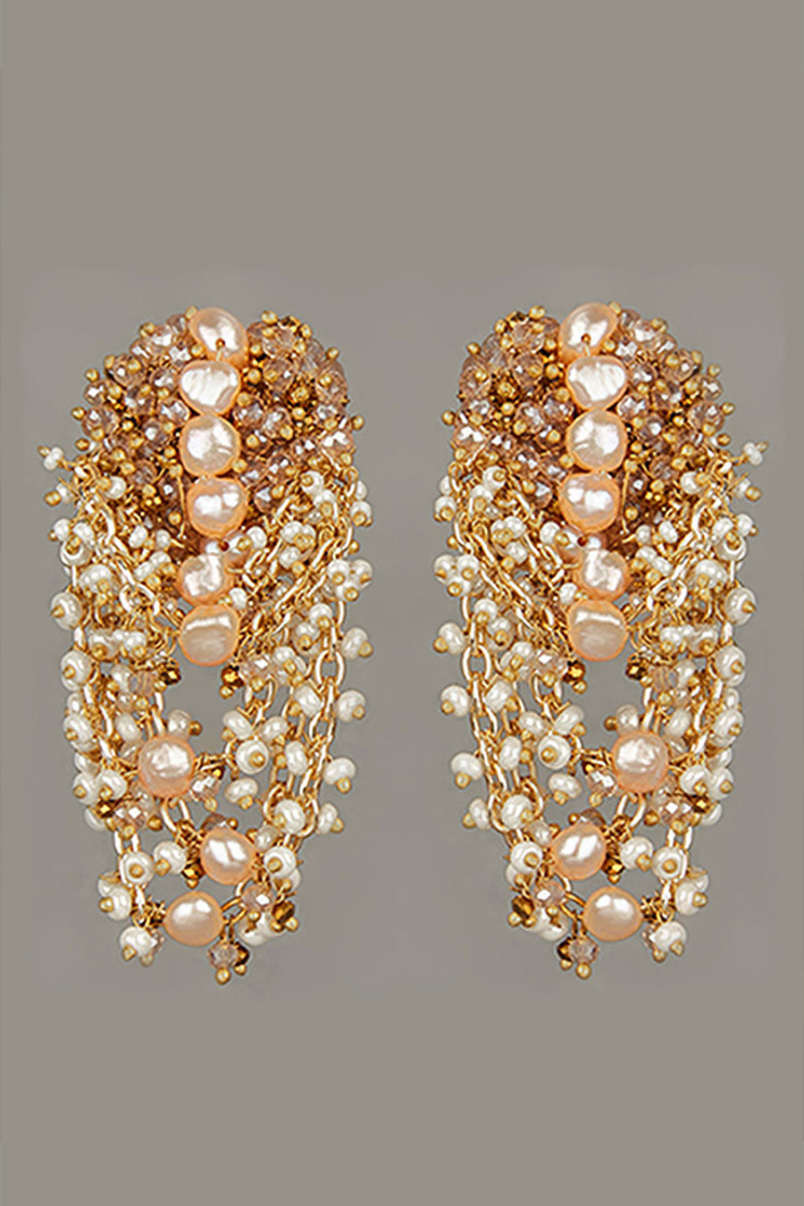 Beige Pearl Dangler Earrings