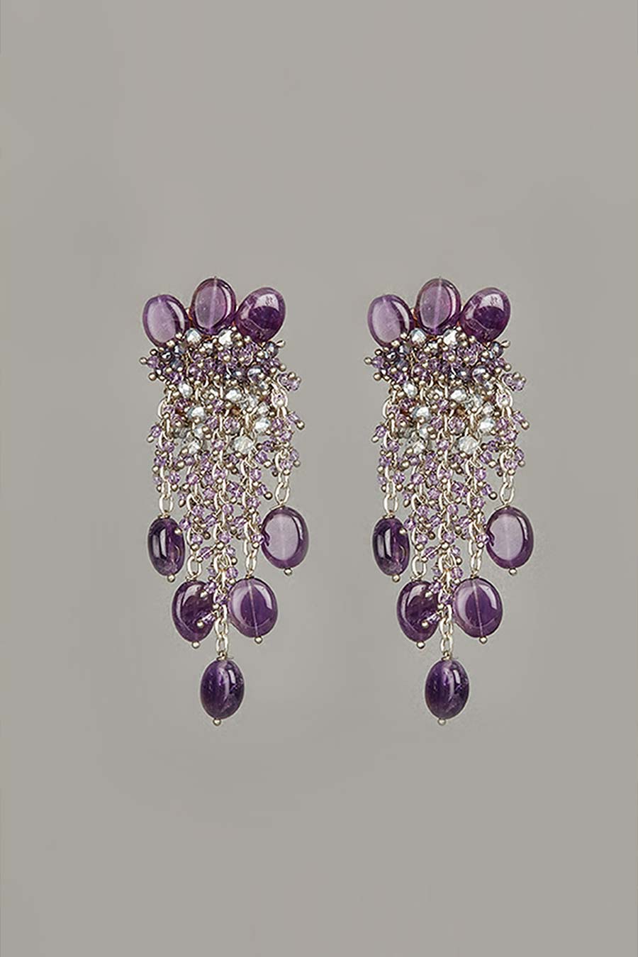 Purple Semi-Precious Stone Dangler Earrings