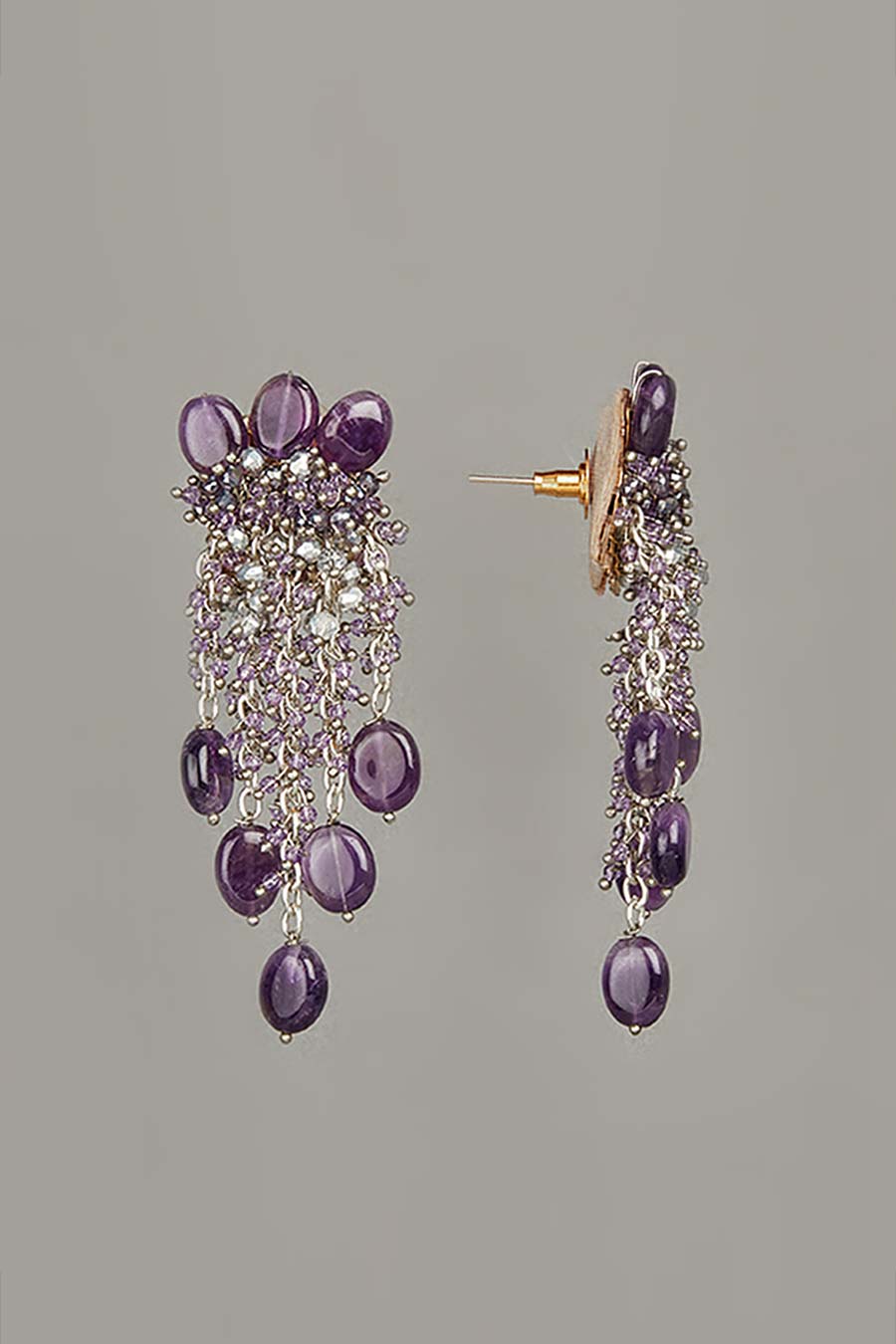 Purple Semi-Precious Stone Dangler Earrings