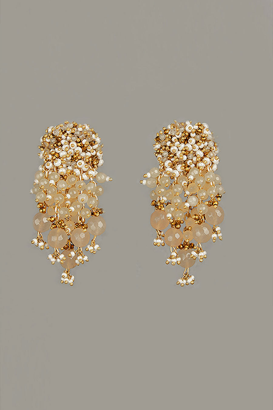 Beige Pearl Dangler Earrings