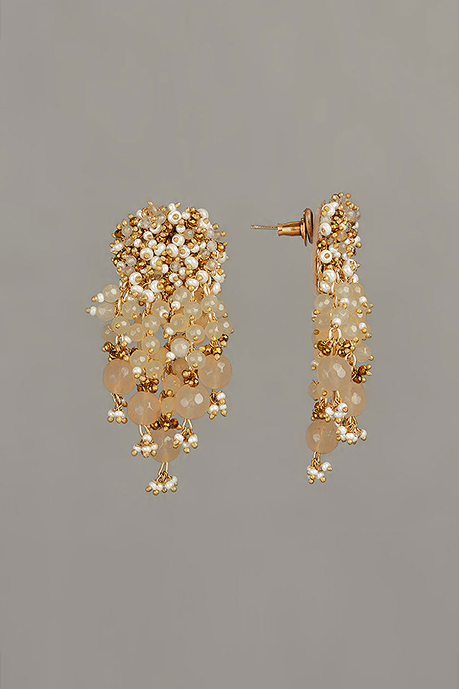 Beige Pearl Dangler Earrings