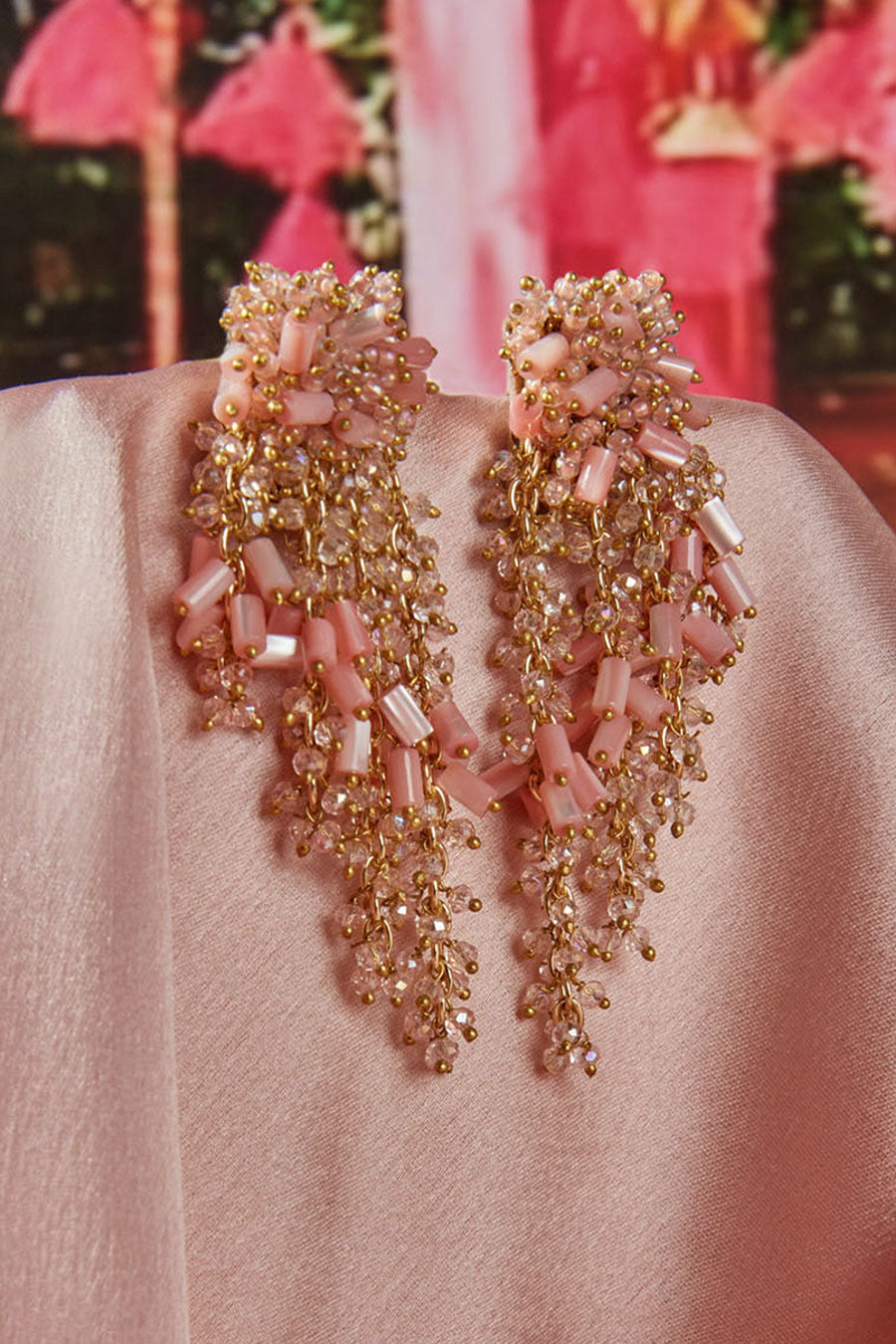 Pink Pearl Dangler Earrings