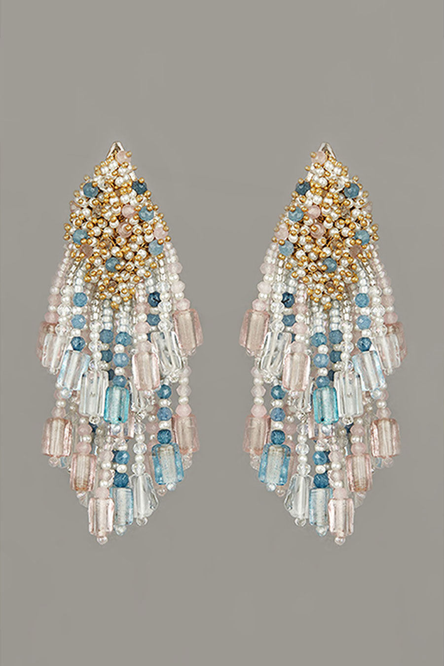 Multicolour Semi-Precious Stone Dangler Earrings