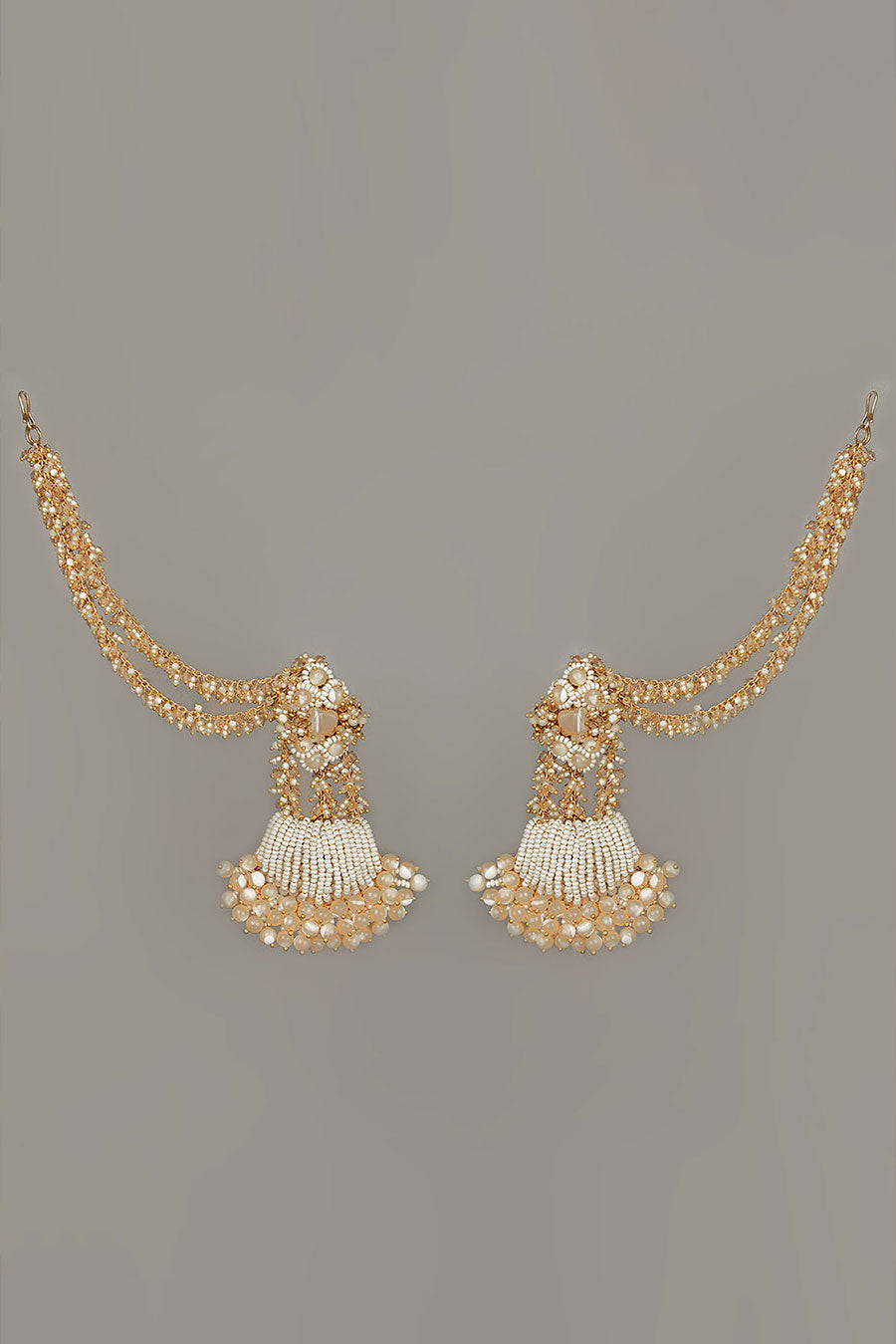 Beige Pearl Dangler Earrings