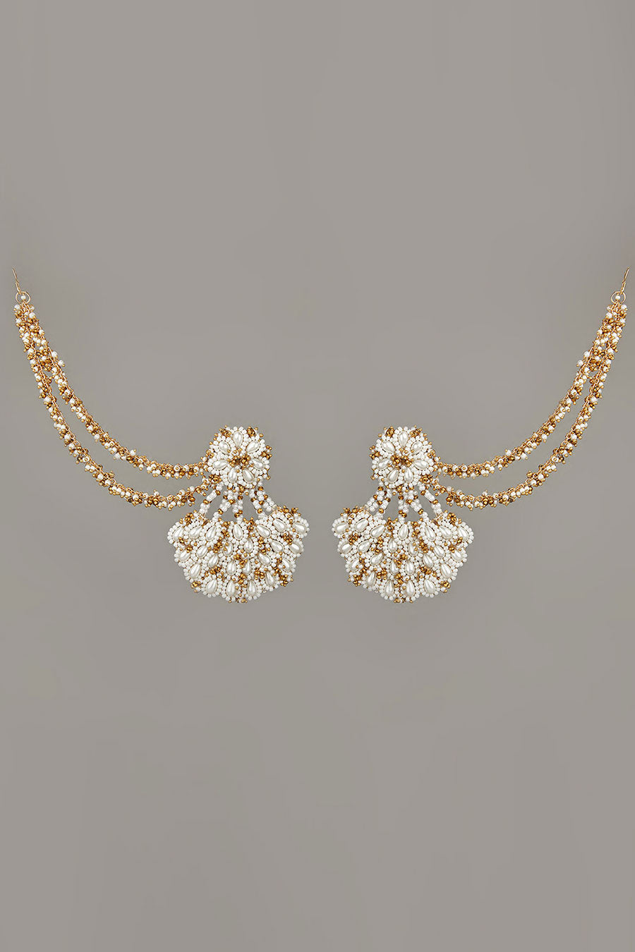 White Semi-Precious Stone Dangler Earrings