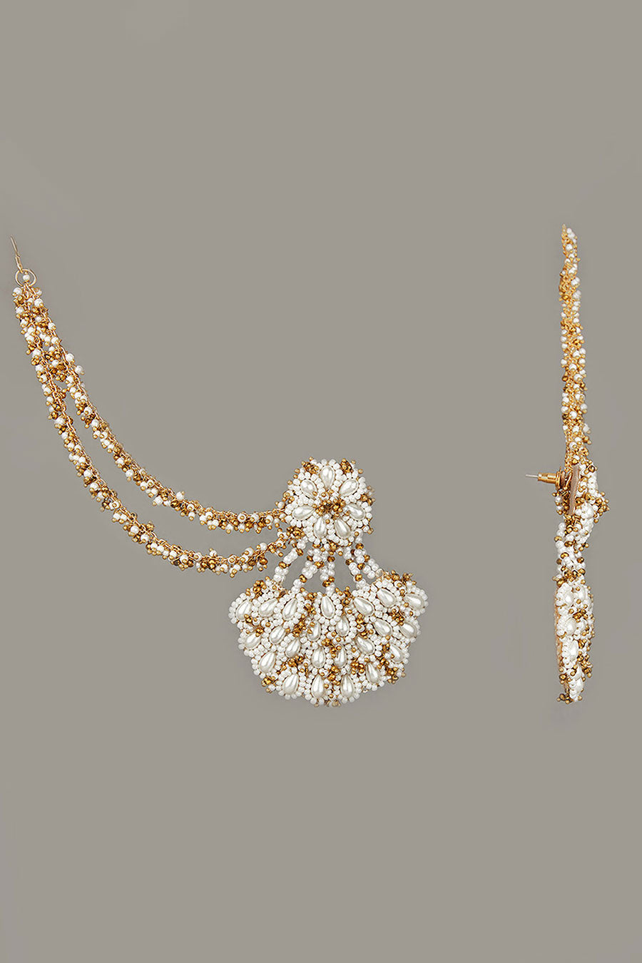 White Semi-Precious Stone Dangler Earrings