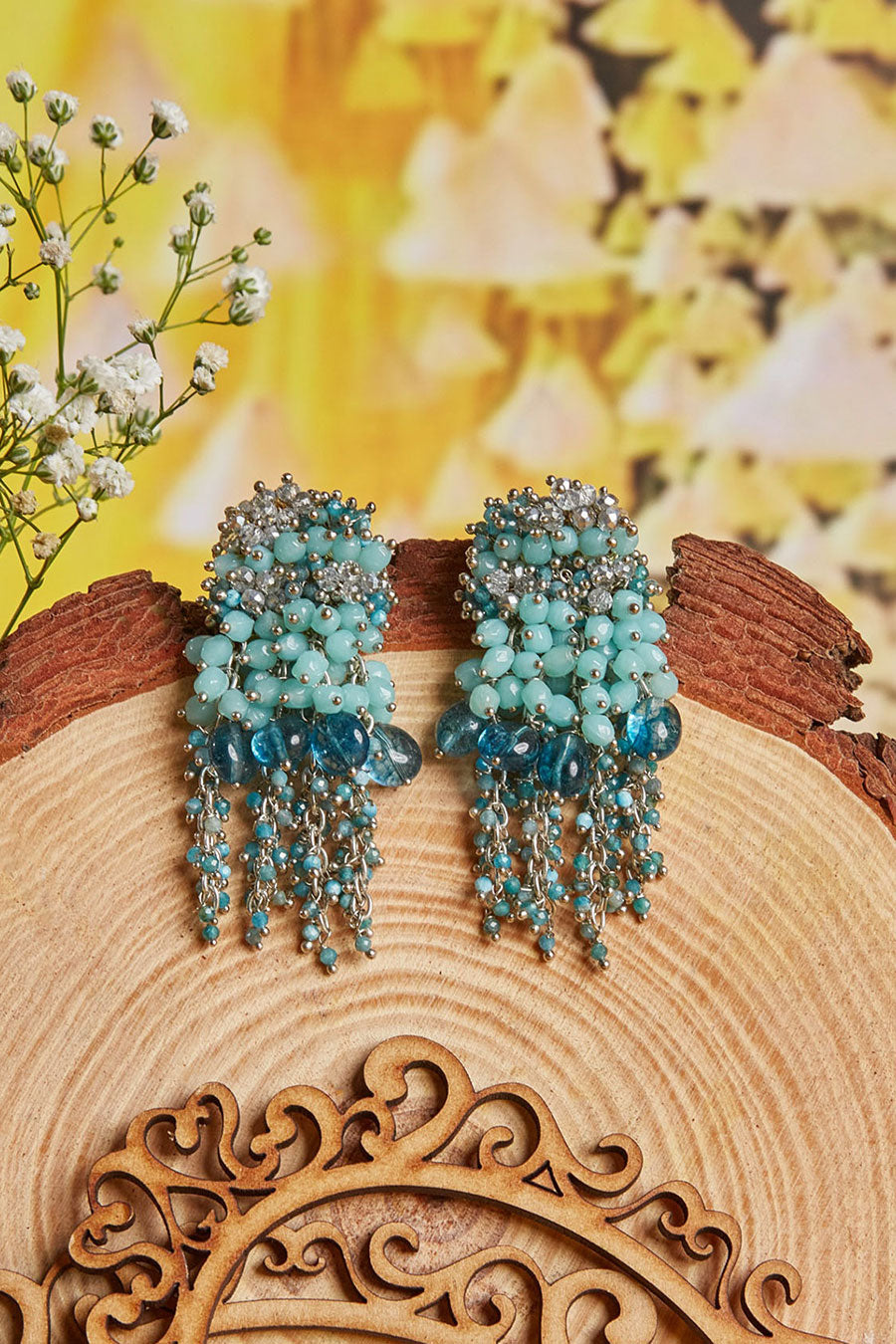 Blue Pearl Dangler Earrings