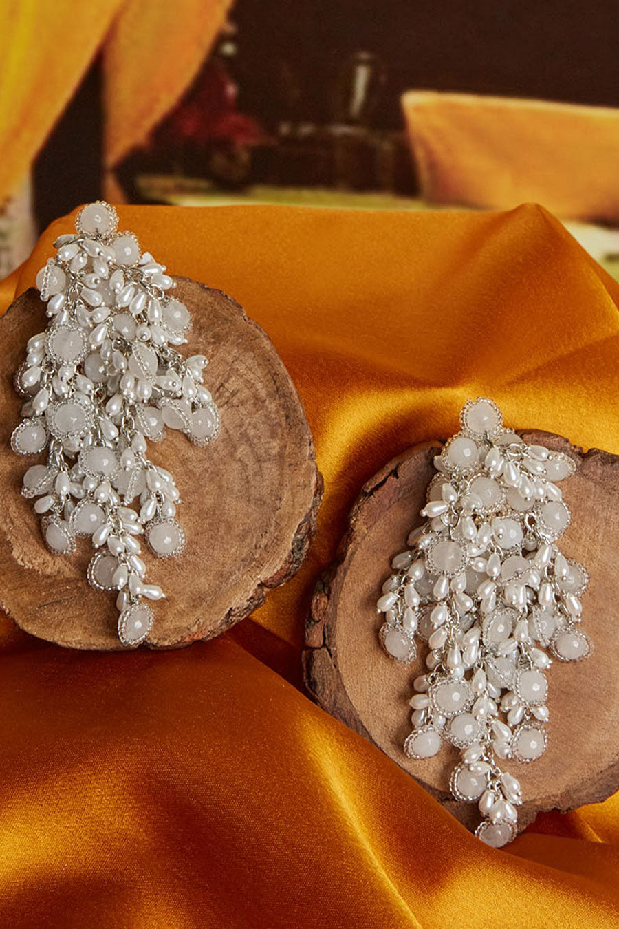 White Pearl Dangler Earrings