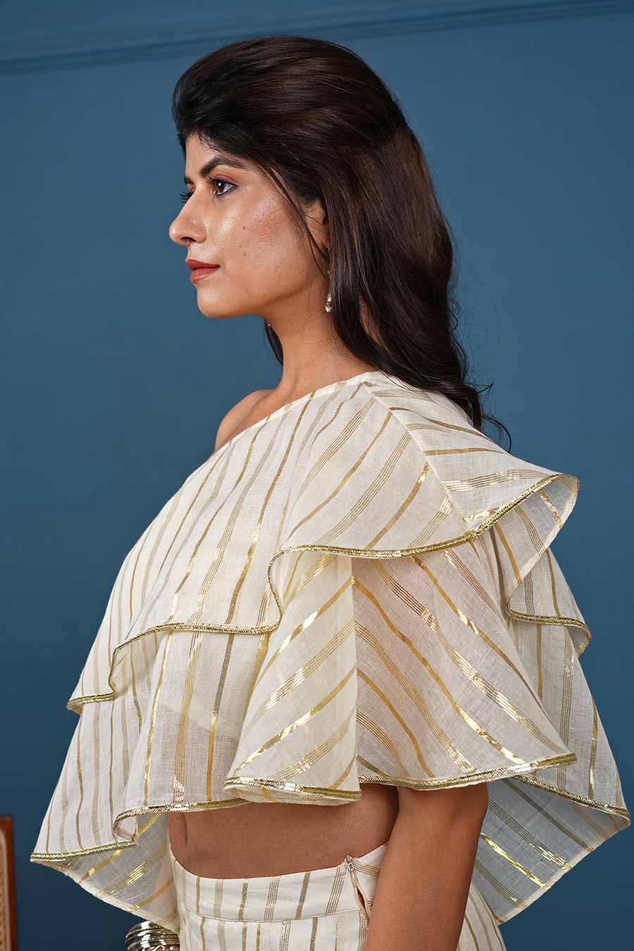 Off-White Layered Top & Pant Co-Ord Set