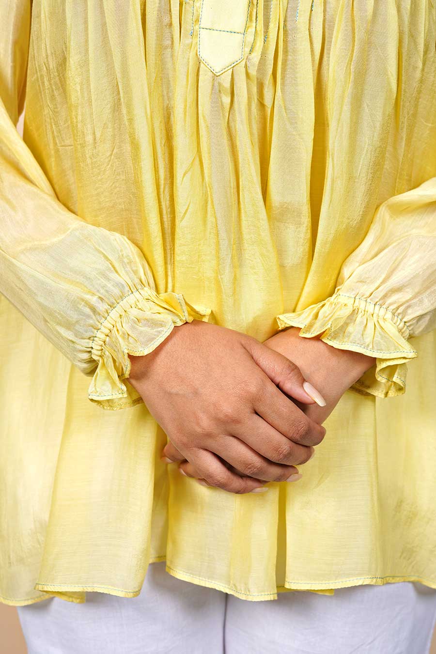 Yellow Smocked Tunic & Pant Co-Ord Set