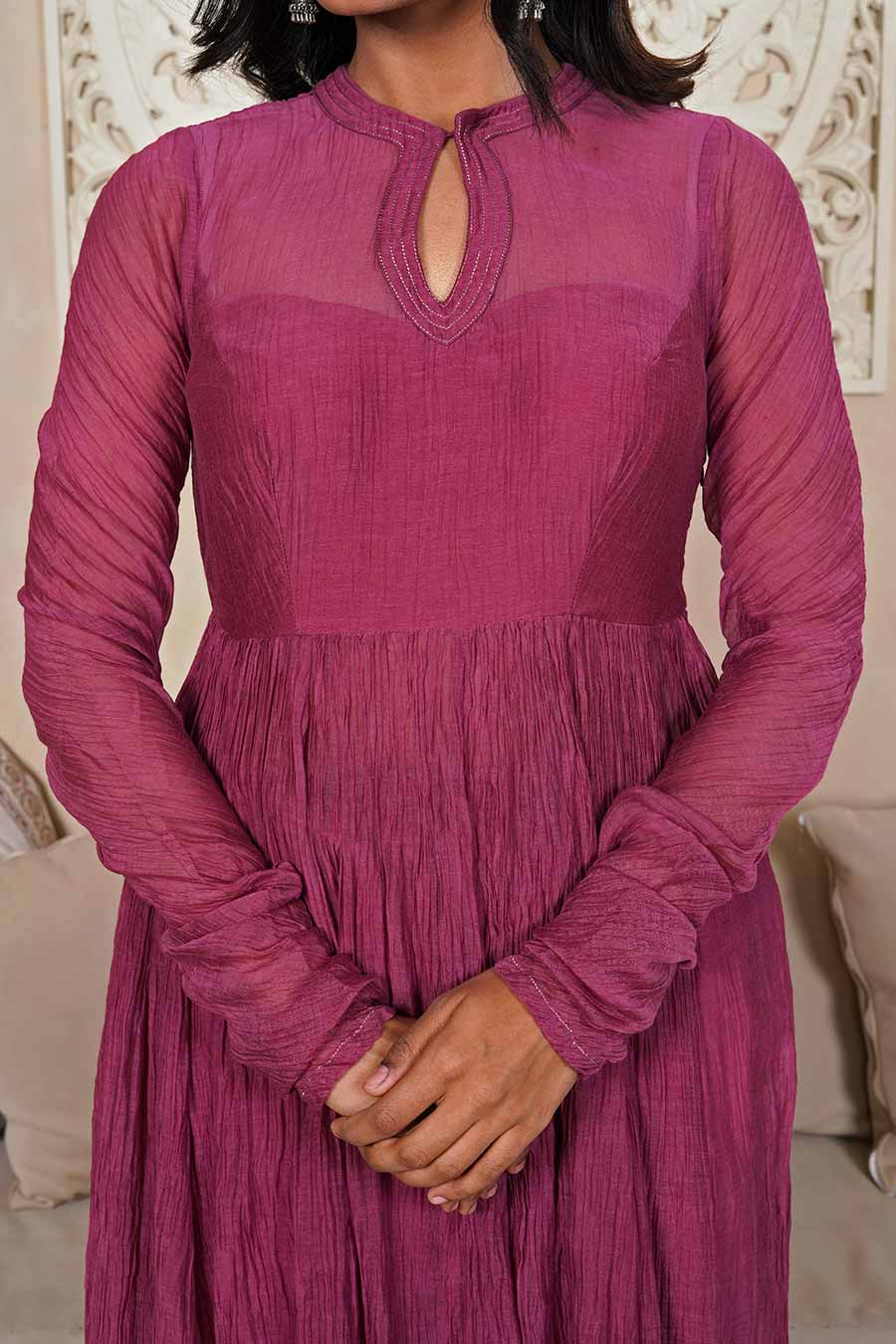 Burgandy Anarkali & Pant Set