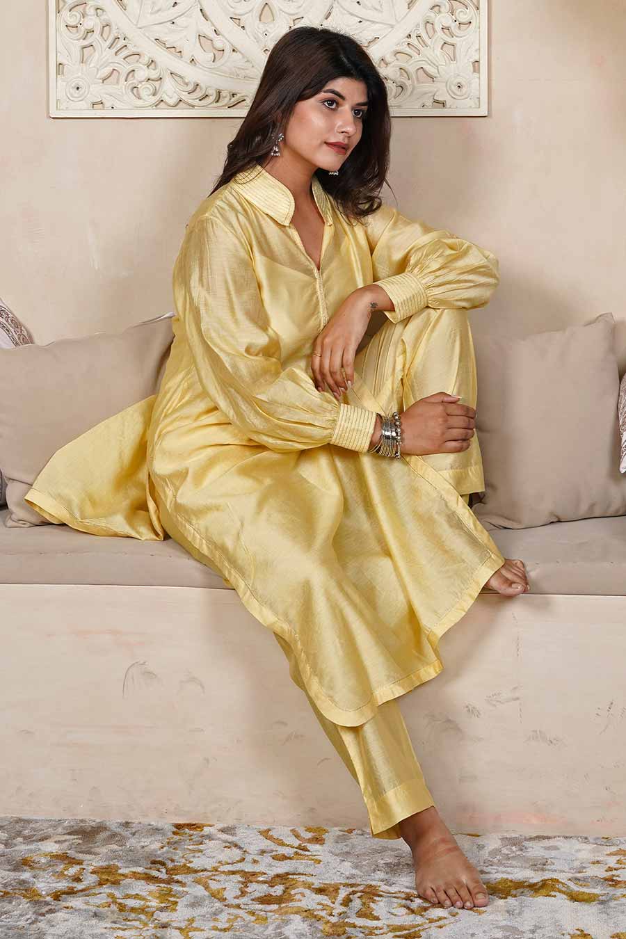 Yellow Sunflower Kurta & Pant Set