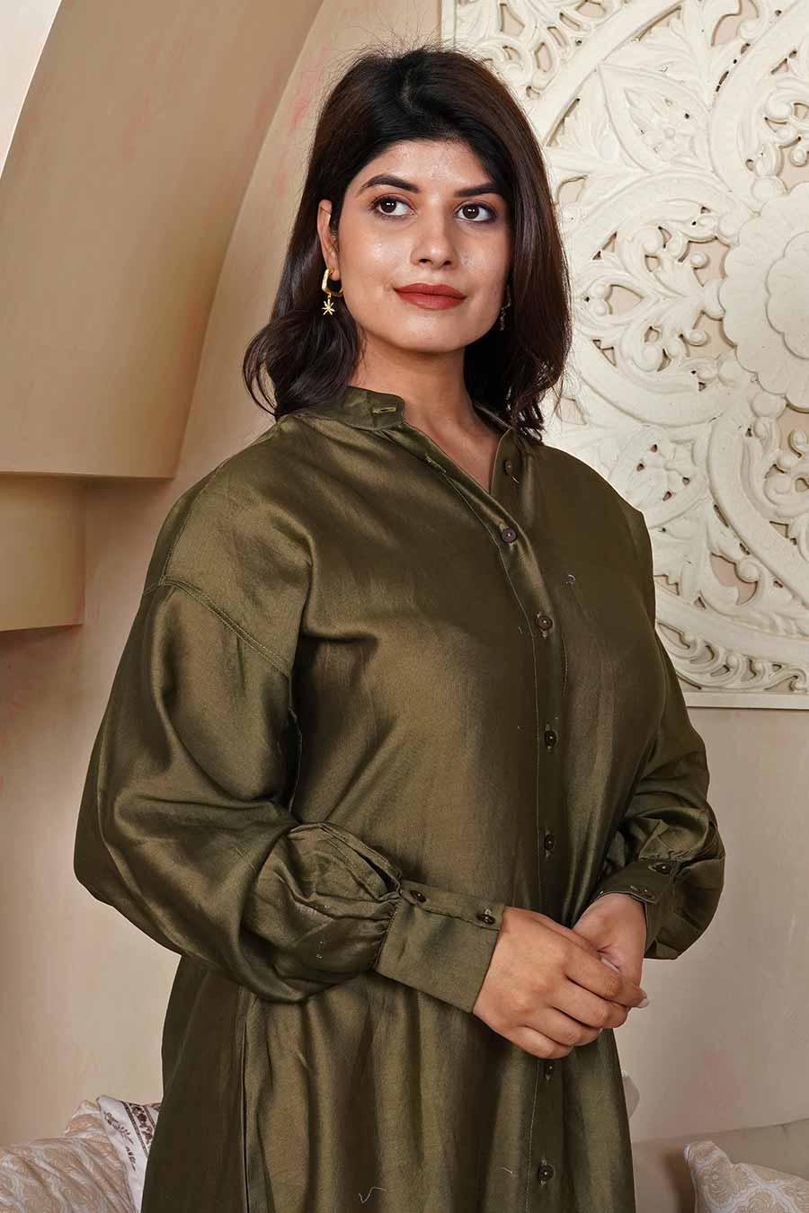 Olive Shirt Dress
