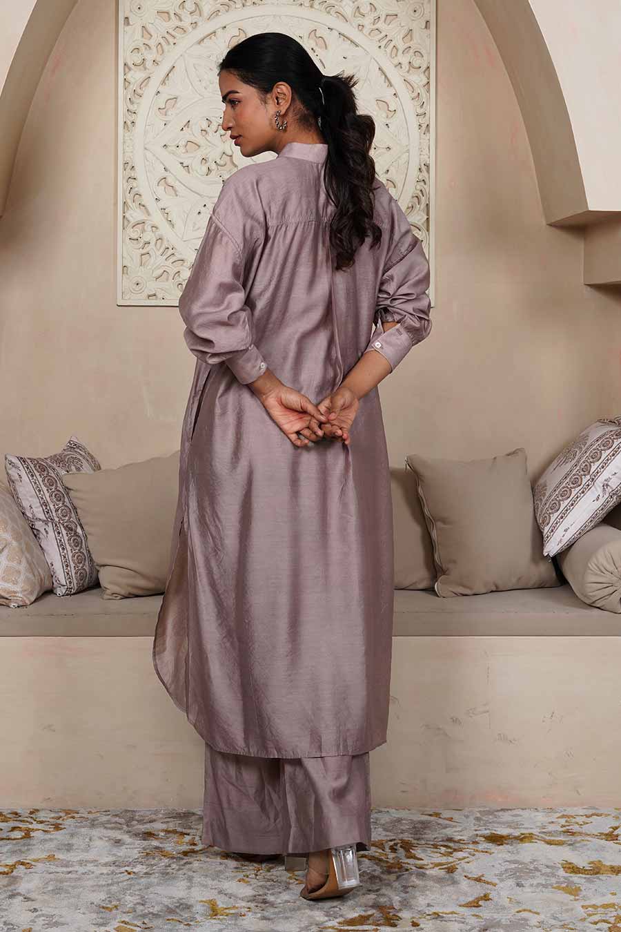 Lavender Shirt Tunic & Pant Set