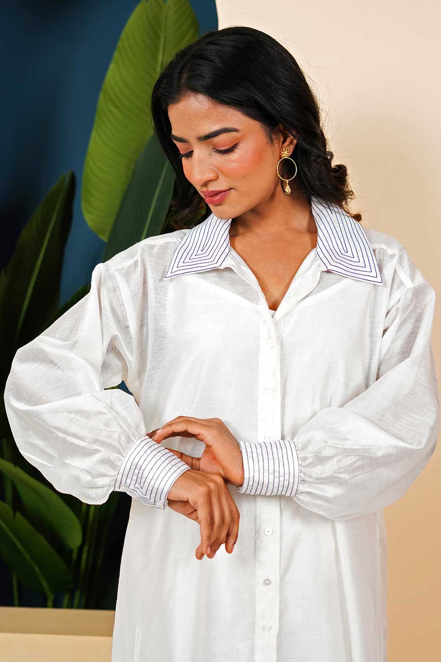 White Shirt Tunic & Pant Co-Ord Set